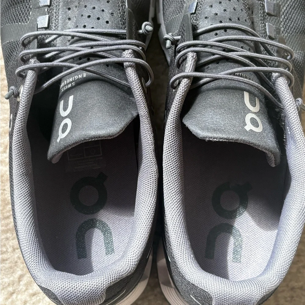 On Running Women's Black and White Cloud Sneakers - Picture 7 of 8
